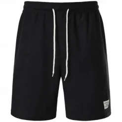 Clearance OUKU Men's Shorts Casual Shorts Corduroy Shorts Pocket Drawstring Elastic Waist Plain Comfort Short Holiday Beach Weekend Fashion Casual Black Yellow Micro-elastic