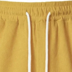 Clearance OUKU Men's Shorts Casual Shorts Corduroy Shorts Pocket Drawstring Elastic Waist Plain Comfort Short Holiday Beach Weekend Fashion Casual Black Yellow Micro-elastic