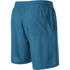 Clearance OUKU Men's Shorts Casual Shorts Corduroy Shorts Pocket Drawstring Elastic Waist Plain Comfort Short Holiday Beach Weekend Fashion Casual Black Yellow Micro-elastic