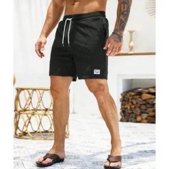 Clearance OUKU Men's Shorts Casual Shorts Corduroy Shorts Pocket Drawstring Elastic Waist Plain Comfort Short Holiday Beach Weekend Fashion Casual Black Yellow Micro-elastic