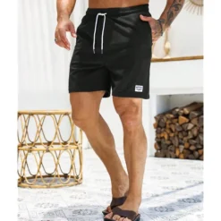 Clearance OUKU Men's Shorts Casual Shorts Corduroy Shorts Pocket Drawstring Elastic Waist Plain Comfort Short Holiday Beach Weekend Fashion Casual Black Yellow Micro-elastic