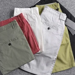 New OUKU Men's Shorts Chino Shorts Bermuda shorts Pocket Plain Comfort Breathable Outdoor Daily Going out Fashion Streetwear Black Red