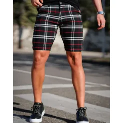 New OUKU Men's Shorts Chino Shorts Bermuda shorts Pocket Plaid Comfort Breathable Outdoor Daily Going out Fashion Streetwear Black Yellow