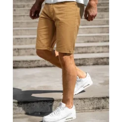 Hot OUKU Men's Shorts Chino Shorts Bermuda shorts Pocket Plain Comfort Breathable Outdoor Daily Going out 100% Cotton Fashion Streetwear Blue Khaki