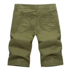Hot OUKU Men's Shorts Chino Shorts Bermuda shorts Pocket Plain Comfort Breathable Outdoor Daily Going out 100% Cotton Fashion Streetwear Blue Khaki