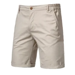 Hot OUKU Men's Shorts Chino Shorts Bermuda shorts Work Shorts Pocket Elastic Waist Plain Comfort Knee Length Casual Daily Holiday Streetwear Stylish Black Pink Micro-elastic