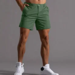 Clearance OUKU Men's Shorts Chino Shorts Bermuda shorts Work Shorts Pocket Plain Comfort Breathable Short Daily Stylish Casual Black White Micro-elastic