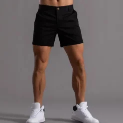 Clearance OUKU Men's Shorts Chino Shorts Bermuda shorts Work Shorts Pocket Plain Comfort Breathable Short Daily Stylish Casual Black White Micro-elastic