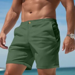 New OUKU Men's Shorts Chino Shorts Summer Shorts Work Shorts Pocket Plain Comfort Breathable Short Casual Daily Holiday Sports Fashion Black White