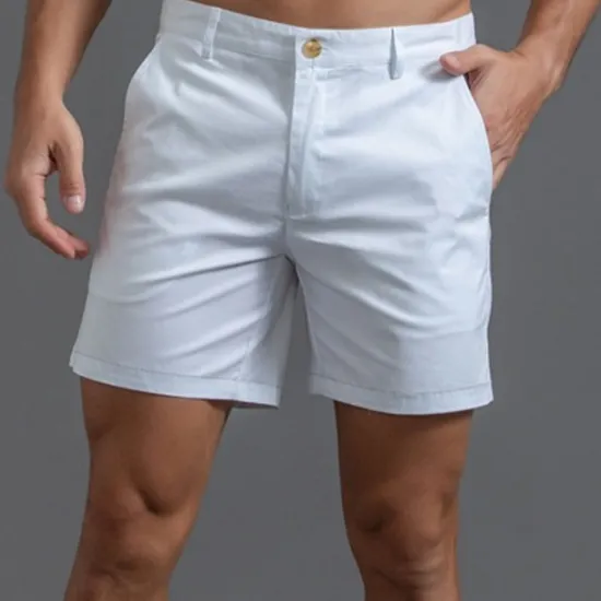 New OUKU Men's Shorts Chino Shorts Bermuda shorts Work Shorts Pocket Plain Comfort Breathable Short Sports Outdoor Daily Stylish Casual / Sporty Black White Micro-elastic