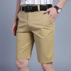 New OUKU Men's Shorts Chino Shorts Bermuda shorts Pocket Plain Comfort Breathable Outdoor Daily Going out Cotton Blend Fashion Streetwear Army Green Orange