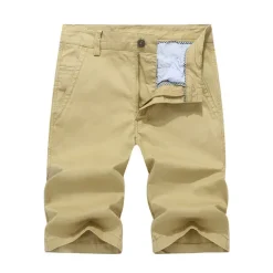 New OUKU Men's Shorts Chino Shorts Bermuda shorts Pocket Plain Comfort Breathable Outdoor Daily Going out Cotton Blend Fashion Streetwear Army Green Orange