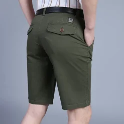 New OUKU Men's Shorts Chino Shorts Bermuda shorts Pocket Plain Comfort Breathable Outdoor Daily Going out Cotton Blend Fashion Streetwear Army Green Orange