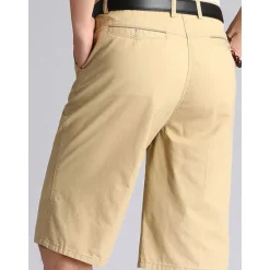 Best OUKU Men's Shorts Chino Shorts Bermuda shorts Work Shorts Pocket Plain Comfort Breathable Business Casual Elegant Vintage Black Yellow Inelastic