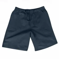 Outlet OUKU Men's Shorts Cotton Linen Shorts Summer Shorts Beach Shorts Pocket Drawstring Elastic Waist Plain Comfort Breathable Short Vacation Holiday Beach Hawaiian Boho Black White