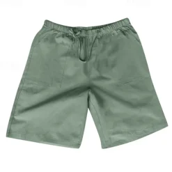 Outlet OUKU Men's Shorts Cotton Linen Shorts Summer Shorts Beach Shorts Pocket Drawstring Elastic Waist Plain Comfort Breathable Short Vacation Holiday Beach Hawaiian Boho Black White
