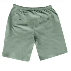Outlet OUKU Men's Shorts Cotton Linen Shorts Summer Shorts Beach Shorts Pocket Drawstring Elastic Waist Plain Comfort Breathable Short Vacation Holiday Beach Hawaiian Boho Black White