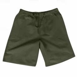 Outlet OUKU Men's Shorts Cotton Linen Shorts Summer Shorts Beach Shorts Pocket Drawstring Elastic Waist Plain Comfort Breathable Short Vacation Holiday Beach Hawaiian Boho Black White