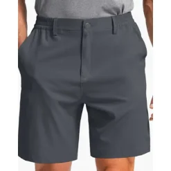 Clearance OUKU Men's Shorts Dress Shorts Bermuda shorts Pocket Elastic Waist Plain Comfort Breathable Outdoor Daily Going out Fashion Casual Black Khaki