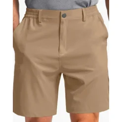 Clearance OUKU Men's Shorts Dress Shorts Bermuda shorts Pocket Elastic Waist Plain Comfort Breathable Outdoor Daily Going out Fashion Casual Black Khaki