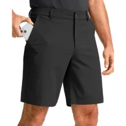 Clearance OUKU Men's Shorts Dress Shorts Summer Shorts Golf Shorts Pocket Straight Leg Plain Breathable Quick Dry Knee Length Outdoor Business Daily Fashion Casual / Sporty Black White