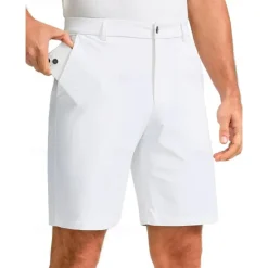 Clearance OUKU Men's Shorts Dress Shorts Summer Shorts Golf Shorts Pocket Straight Leg Plain Breathable Quick Dry Knee Length Outdoor Business Daily Fashion Casual / Sporty Black White