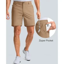 Clearance OUKU Men's Shorts Dress Shorts Summer Shorts Golf Shorts Pocket Straight Leg Plain Breathable Quick Dry Knee Length Outdoor Business Daily Fashion Casual / Sporty Black White