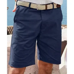 Hot OUKU Men's Shorts Dress Shorts Work Shorts Casual Shorts Golf Shorts Pocket Straight Leg Solid Colored Comfort Wearable Knee Length Outdoor Daily Streetwear Stylish Pink Navy Blue