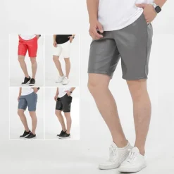 Hot OUKU Men's Shorts Faux Leather Shorts Pocket Plain Comfort Breathable Knee Length Outdoor Daily Holiday Faux Leather Stylish Casual Black White