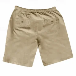 Outlet OUKU Men's Shorts Linen Shorts Summer Shorts Pocket Elastic Waist Drawstring Plain Outdoor Daily Going out Holiday Casual Black White