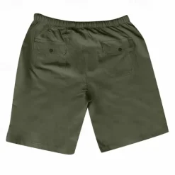 Outlet OUKU Men's Shorts Linen Shorts Summer Shorts Pocket Elastic Waist Drawstring Plain Outdoor Daily Going out Holiday Casual Black White