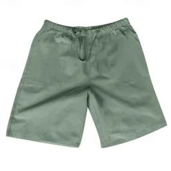 Outlet OUKU Men's Shorts Linen Shorts Summer Shorts Pocket Elastic Waist Drawstring Plain Outdoor Daily Going out Holiday Casual Black White