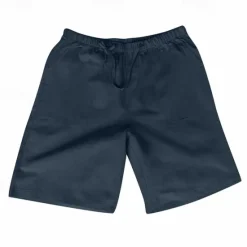 Outlet OUKU Men's Shorts Linen Shorts Summer Shorts Pocket Elastic Waist Drawstring Plain Outdoor Daily Going out Holiday Casual Black White