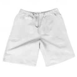 Outlet OUKU Men's Shorts Linen Shorts Summer Shorts Pocket Elastic Waist Drawstring Plain Outdoor Daily Going out Holiday Casual Black White