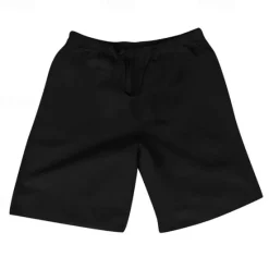 Outlet OUKU Men's Shorts Linen Shorts Summer Shorts Pocket Elastic Waist Drawstring Plain Outdoor Daily Going out Holiday Casual Black White