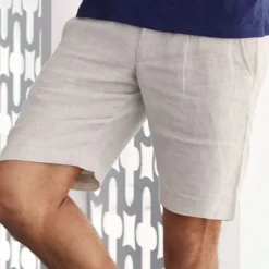 Discount OUKU Men's Shorts Linen Shorts Summer Shorts Beach Shorts Pocket Plain Comfort Breathable Outdoor Daily Going out Fashion Streetwear Black Blue