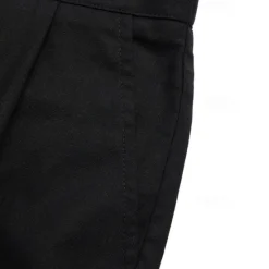 Best OUKU Men's Shorts Linen Shorts Dress Shorts Summer Shorts Pleated Shorts Buttons Pocket Pleats Plain Comfort Breathable Short Casual Daily Holiday Fashion Designer Black White