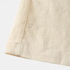 OUKU Men's Shorts Linen Shorts Summer Shorts Drawstring Elastic Waist Plain Comfort Short Casual Daily Holiday Linen Cotton Blend Fashion Classic Style Black White Yellow