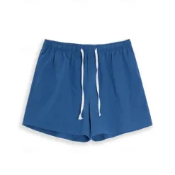 Online OUKU Men's Shorts Linen Shorts Summer Shorts Drawstring Elastic Waist Straight Leg Plain Comfort Breathable Above Knee Casual Daily Holiday Fashion Classic Style Black White