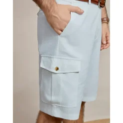 Online OUKU Men's Shorts Linen Shorts Summer Shorts Front Pocket Straight Leg Plain Comfort Breathable Knee Length Party Outdoor Casual Fashion Basic White