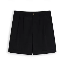 Clearance OUKU Men's Shorts Linen Shorts Dress Shorts Summer Shorts Pleated Shorts Pocket Pleats Straight Leg Plain Comfort Breathable Short Casual Daily Holiday Fashion Designer Black White