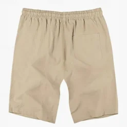 OUKU Men's Shorts Linen Shorts Summer Shorts Beach Shorts Drawstring Elastic Waist Plain Comfort Breathable Knee Length Outdoor Daily Beach Vacation Classic Style Black White