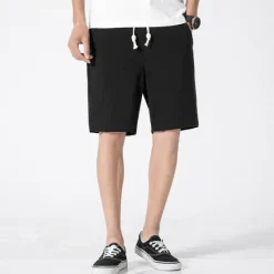 Clearance OUKU Men's Shorts Linen Shorts Summer Shorts Pocket Plain Comfort Breathable Outdoor Daily Going out Linen / Cotton Blend Fashion Casual Blue Green