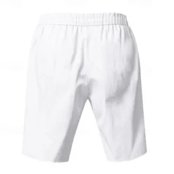 Discount OUKU Men's Shorts Linen Shorts Summer Shorts Beach Shorts Pocket Drawstring Elastic Waist Plain Comfort Breathable Short Vacation Holiday Beach Hawaiian Boho Black White
