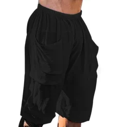 New OUKU Men's Shorts Linen Shorts Summer Shorts Elastic Waist Front Pocket Plain Comfort Breathable Outdoor Daily Going out Fashion Casual Black Green
