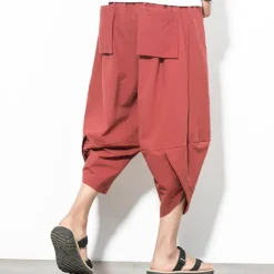 Sale OUKU Men's Shorts Linen Shorts Summer Shorts Beach Shorts Boho Pants Drawstring Elastic Waist Plain Comfort Breathable Outdoor Daily Going out Fashion Streetwear Black Wine