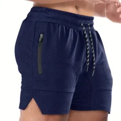 New OUKU Men's Shorts Sports Going out Weekend Running Casual Drawstring Elastic Waist Plain Knee Length Gymnatics Activewear Wine Red Black Micro-elastic