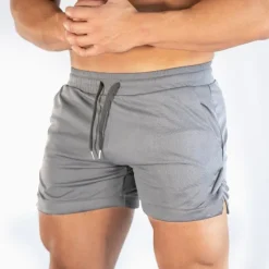 Discount OUKU Men's Shorts Sports Going out Weekend Running Casual Drawstring Elastic Waist Plain Knee Length Gymnatics Activewear Lake blue Wine Red Micro-elastic