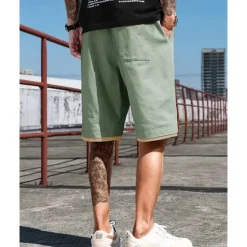 OUKU Men's Shorts Summer Shorts Casual Shorts Pocket Drawstring Elastic Waist Patchwork Comfort Breathable Short Outdoor Vacation Sport Casual Black Blue