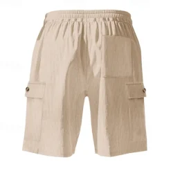 Online OUKU Men's Shorts Summer Shorts Casual Shorts Pocket Drawstring Elastic Waist Plain Comfort Breathable Short Outdoor Vacation Sport Casual Black White